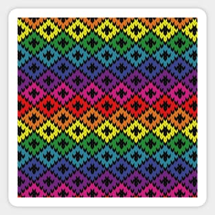 Rainbow Knitting Pattern Design Sticker